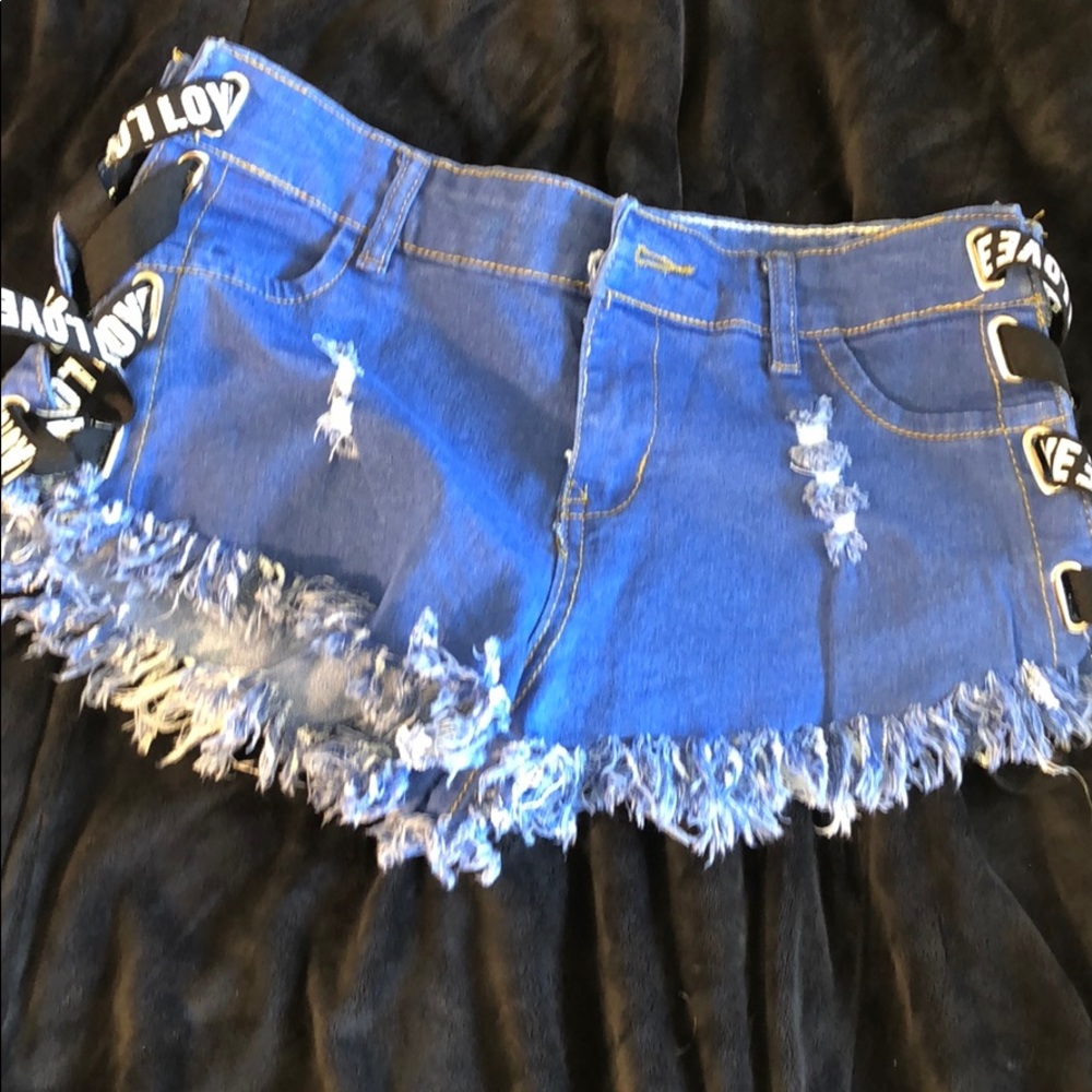 “Love” Jean Shorts